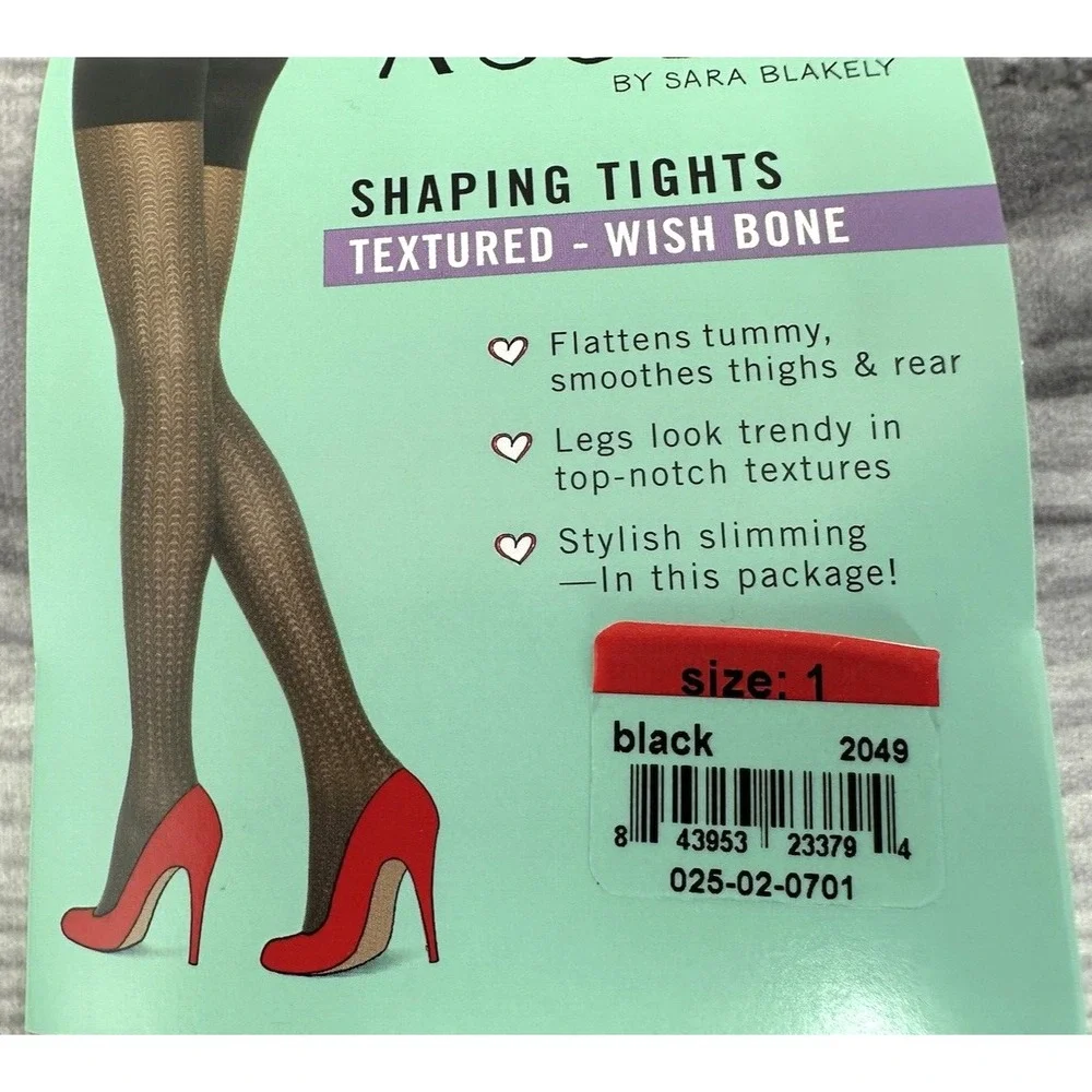 SPANX‎ LOVE YOUR ASSETS SHAPING TIGHTS Size 1 BLACK TEXTURED WISHBONE